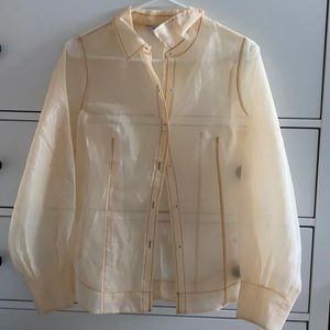 Naked Zebra Sheer Button Up Blouse